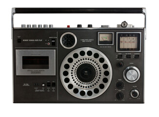 retro ghetto blaster isolated with clipping path