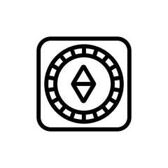 compass device for orientation icon vector. compass device for orientation sign. isolated contour symbol illustration