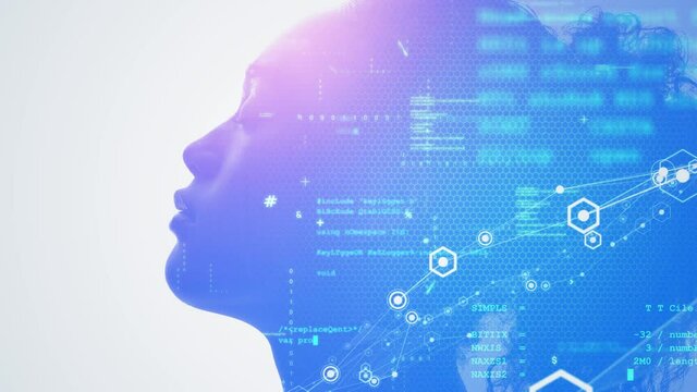 AI (Artificial Intelligence) concept. Deep learning. Digital transformation.