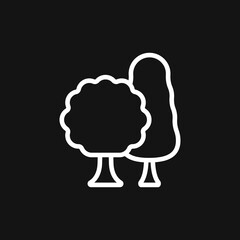 Trees vector icon, tree symbol isolated on background.