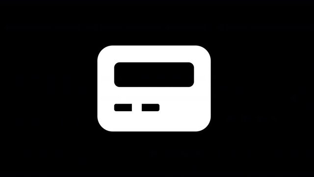 From the Glitch effect arises pager symbol. Then the TV turns off. Alpha channel Premultiplied - Matted with color black