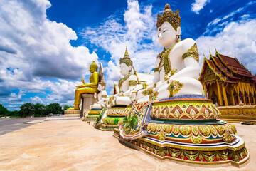 Nakhon Pathom, Thailand - June, 09, 2020 : Big Buddha statue of Chareon Rat Bamrung Temple (Nong...