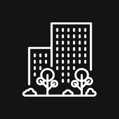 Urban vector icon, city symbol isolated on background.
