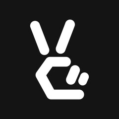 Victory vector icon. Winner symbol isolated on background.