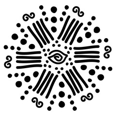 Ethnic pattern . Doodle art design elements. Ancient tribal symbols. Ritual screen printing of African peoples and tribes