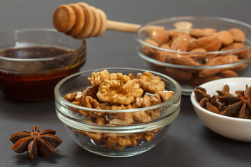 Health remedy foods for cold and flu relief on a black background.