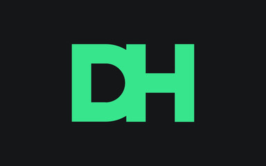 DH or HD Letter Initial Logo Design, Vector Template