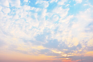 sky and clouds on sunset in evening