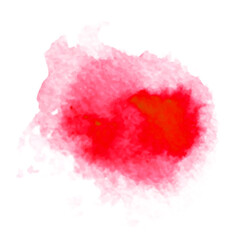 Beautiful splash of watercolor vector. Red cosmetic watercolor brush strokes isolated on white. Pastel.