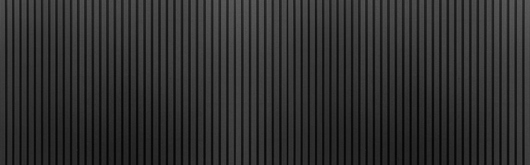 Panorama of Black Corrugated metal texture surface or galvanize steel.