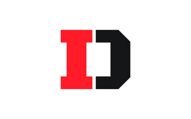 DI or ID Letter Initial Logo Design, Vector Template