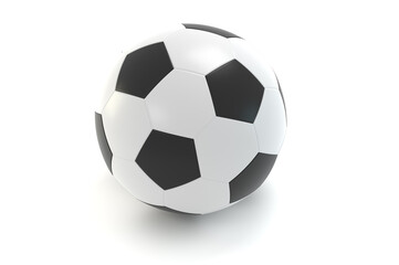 Fototapeta premium Leather soccer ball. Over white background. 3D - rendering. 3D - illustration.