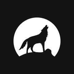 Wolf vector icon. Animal symbol isolated on background.