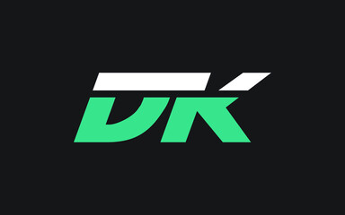 DK or KD Letter Initial Logo Design, Vector Template