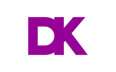 DK or KD Letter Initial Logo Design, Vector Template
