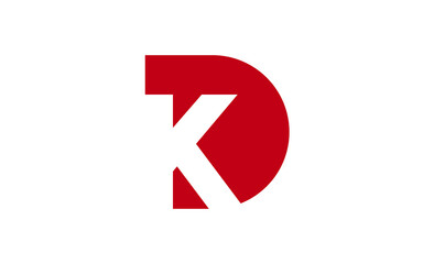 DK or KD Letter Initial Logo Design, Vector Template