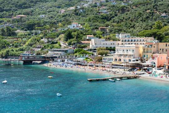 Marina del Cantone beach in Massa Lubrense, Naples, Italy