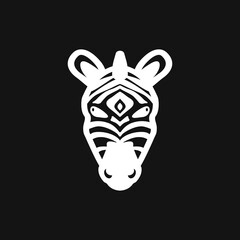 Zebra icon. Abstract zebra pattern icon isolated on background