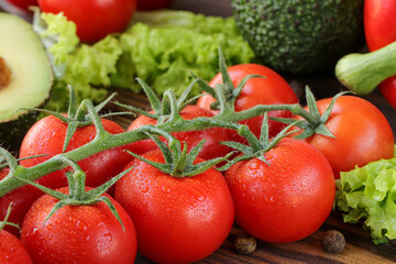 fresh cherry tomatoes close up