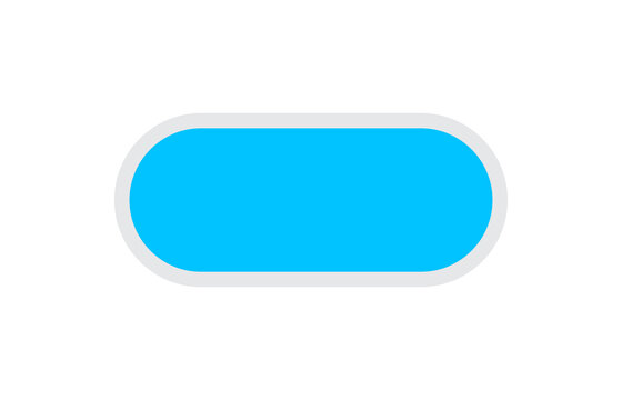 blue button square and rounded corner, blue square button simple, icon square shape with corner curve and grey outline stroke