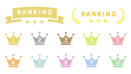 ランキングのアイコンのセット／順位／イラスト