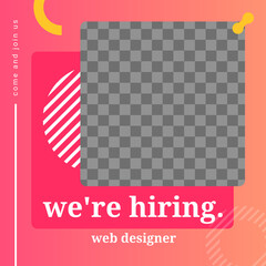 hiring creative social media banner with photo