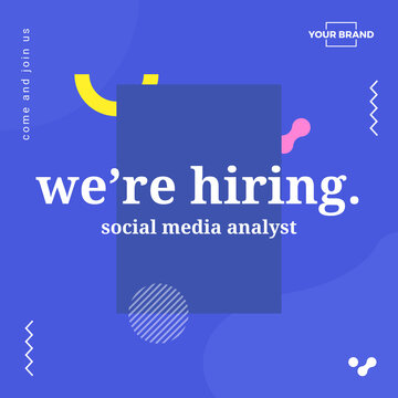 hiring social media banner memphis style