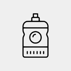 Cleaning outline vector icon set and chemical Cans and Equipment of Cleaning Machine