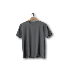 Grey t-shirt mock up hanging against a plain background 3D Rendering