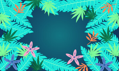 Colorful Leaf Background. Background with Plants and Leaves. Backdrop for Greeting Cards, Posters, Banners and Placards