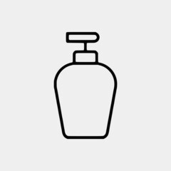 Cleaning outline vector icon set and chemical Cans and Equipment of Cleaning Machine