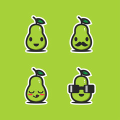 Cute pear character vector