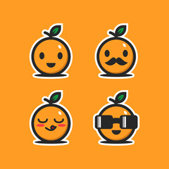 Cute orange character vector