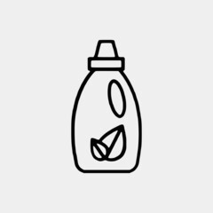 Cleaning outline vector icon set and chemical Cans and Equipment of Cleaning Machine
