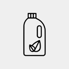 Cleaning outline vector icon set and chemical Cans and Equipment of Cleaning Machine