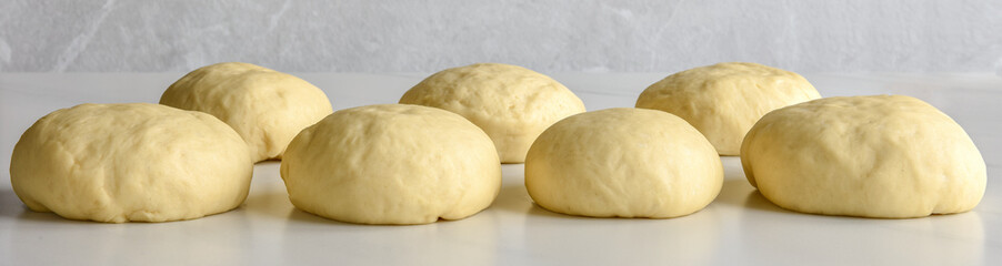 A step-by-step cooking processs rolls, buns