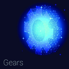 gear loupoli style vector illustration isolated on a dark background