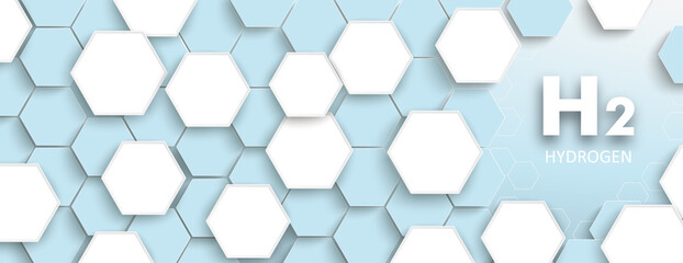 White Hexagon Structure H2 Hydrogen Header