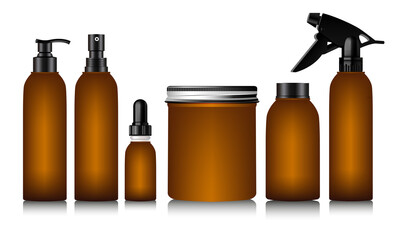 Realistic brown bottle for cosmetic