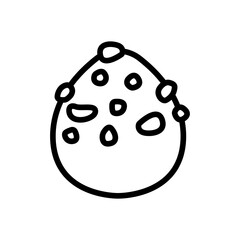 chocolate with coconut flakes icon vector. chocolate with coconut flakes sign. isolated contour symbol illustration