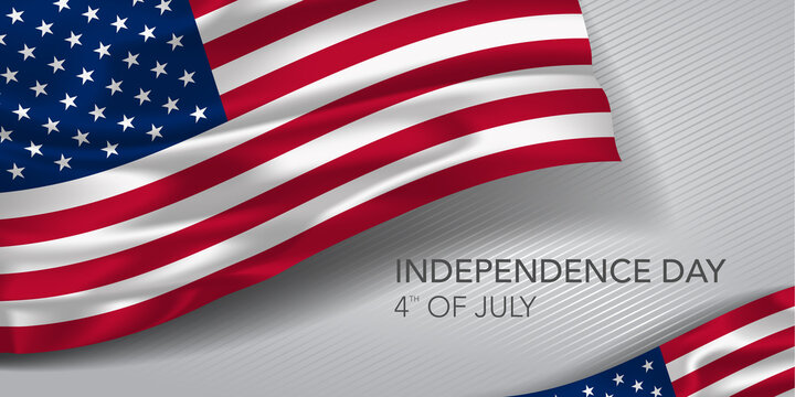USA happy independence day greeting card, banner with template text vector illustration