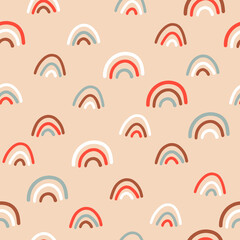 Rainbow vector background pattern. Stylized paper cut out doodle texture