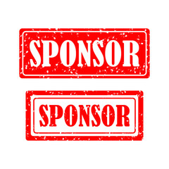 Sponsored grunge rubber stamp on white background, vector illustration