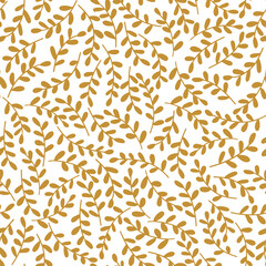 Floral seamless pattern in hand-drawn style. Flowers in white background. Simple fabric design. Vector illustration.