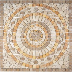 Natural stone mosaic tile texture in beige brown gold colors