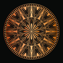 Luxury mandala art with golden background east style
