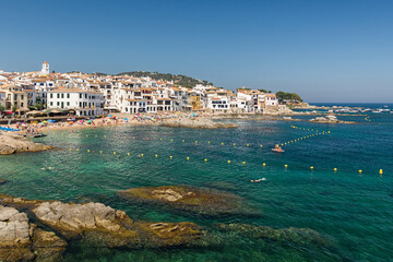 Calella de Palafrugell in a sunny summer day, Costa Brava, Catalonia, Spain