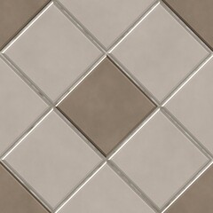 Seamless rhombus diamond shaped floor and wall tile texture in beige and brown