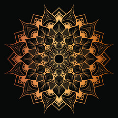 Luxury mandala art with golden background east style