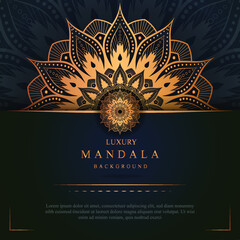 Luxury mandala art with golden background east style